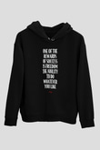 Sting Baskılı Unisex Siyah Kapüşonlu Sweatshirt