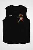 Sting Baskılı Unisex Siyah Kolsuz Tişört - Tshirt