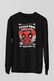 Stitch Pool Secret Wars Baskılı Unisex Siyah Sweatshirt
