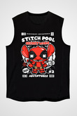 Stitch Pool Secret Wars Baskılı Unisex Siyah Kolsuz Tişört