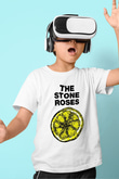 Stone Roses Baskılı Beyaz Unisex Beyaz Çocuk Tişört - Tshirt