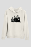 Stone Roses Baskılı Beyaz Unisex Kapüşonlu Sweatshirt