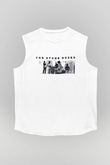 Stone Roses Baskılı Beyaz Unisex Kolsuz Tişört - Tshirt