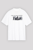 Stone Roses Baskılı Beyaz Unisex Oversize Tişört - Tshirt