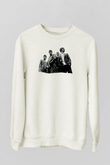 Stone Roses Baskılı Beyaz Unisex Sweatshirt