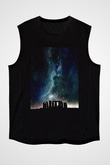 Stonehenge Siyah Unisex Kolsuz Tişört
