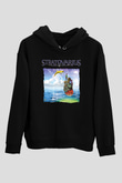 Stratovarius Baskılı Unisex Siyah Kapüşonlu Sweatshirt