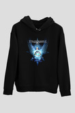 Stratovarius Baskılı Unisex Siyah Kapüşonlu Sweatshirt