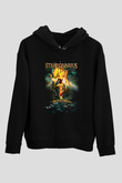 Stratovarius Baskılı Unisex Siyah Kapüşonlu Sweatshirt