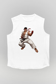 Street Fighter Beyaz Unisex Kolsuz Tişört