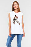 Street Fighter Beyaz Unisex Kolsuz Tişört
