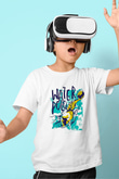 Su Topu Baskılı Unisex Beyaz Çocuk Tişört - Tshirt