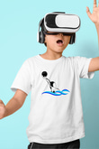 Su Topu Baskılı Unisex Beyaz Çocuk Tişört - Tshirt