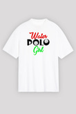 Su Topu Baskılı Unisex Beyaz Oversize Tişört - Tshirt