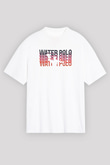 Su Topu Baskılı Unisex Beyaz Oversize Tişört - Tshirt