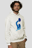 Su Topu Baskılı Unisex Ekru Hoodie