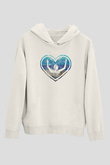Su Topu Baskılı Unisex Ekru Hoodie