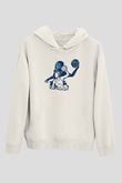 Su Topu Baskılı Unisex Ekru Hoodie