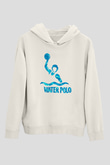 Su Topu Baskılı Unisex Ekru Hoodie
