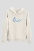 Su Topu Baskılı Unisex Ekru Hoodie