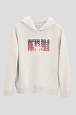 Su Topu Baskılı Unisex Ekru Hoodie