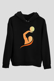Su Topu - Water Polo Baskılı Unisex Siyah Kapüşonlu Sweatshirt