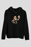 Su Topu - Water Polo Baskılı Unisex Siyah Kapüşonlu Sweatshirt