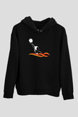 Su Topu - Water Polo Baskılı Unisex Siyah Kapüşonlu Sweatshirt