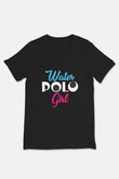 Su Topu - Water Polo Baskılı Unisex Siyah V Yaka Tişört