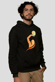 Su Topu - Water Polo Baskılı Unisex Siyah Kapüşonlu Sweatshirt