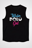 Su Topu - Water Polo Baskılı Unisex Siyah Kolsuz Tişört