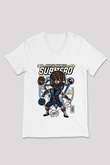 Sub Zero Baskılı Unisex Beyaz V Yaka Tişört