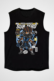 Subzero Baskılı Unisex Siyah Kolsuz Tişört