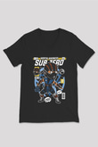 Subzero Baskılı Unisex Siyah V Yaka Tişört