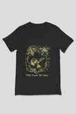 Summoning Baskılı Unisex Siyah V Yaka Tişört - Tshirt