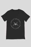Summoning Baskılı Unisex Siyah V Yaka Tişört - Tshirt