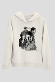 Supernatural Baskılı Beyaz Unisex Hoodie