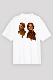 Supernatural Baskılı Beyaz Unisex Oversize Tişört - Tshirt