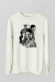 Supernatural Baskılı Beyaz Unisex Sweatshirt