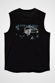 Supernatural Baskılı Unisex Siyah Kolsuz Tişört - Tshirt