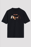 Supernatural Baskılı Unisex Siyah Oversize Tişört - Tshirt