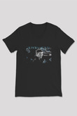 Supernatural Baskılı Unisex Siyah V Yaka Tişört - Tshirt