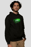 Suudi Arabistan - Saudi Arabia Bayrağı Baskılı Unisex Siyah Kapüşonlu Sweatshirt