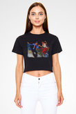 Swing Siyah Crop Top Tişört