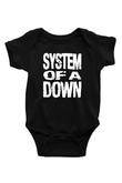 System of a Down Baskılı Siyah Bebek Body - Zıbın