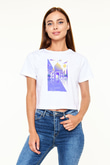 Tac Mahal Beyaz  Crop Top Tişört