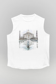 Tac Mahal Beyaz Unisex Kolsuz Tişört