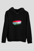 Tacikistan - Tajikistan Bayrağı Baskılı Unisex Siyah Kapüşonlu Sweatshirt