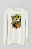 Tails Airplane  Baskılı Unisex Beyaz Sweatshirt