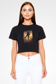 Tango Siyah Crop Top Tişört